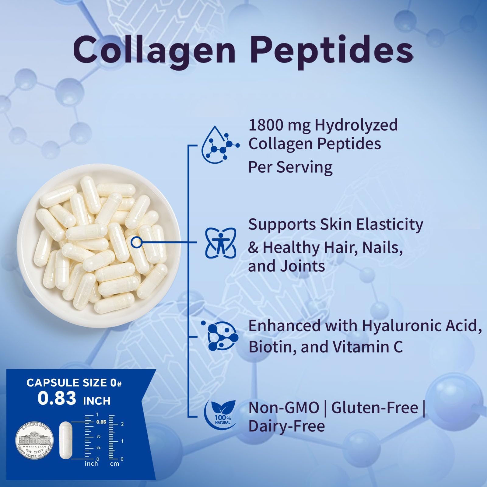 OTYKMBF Multi Collagen Peptides Pills 1800mg, Type I, II, III, V, X - Hydrolyzed Premium Collagen Complex Supports Skin, Joints, Hair & Nails, Hydrolyzed Protein for Women Men, 90 Capsules OTYKMBFAu supplements