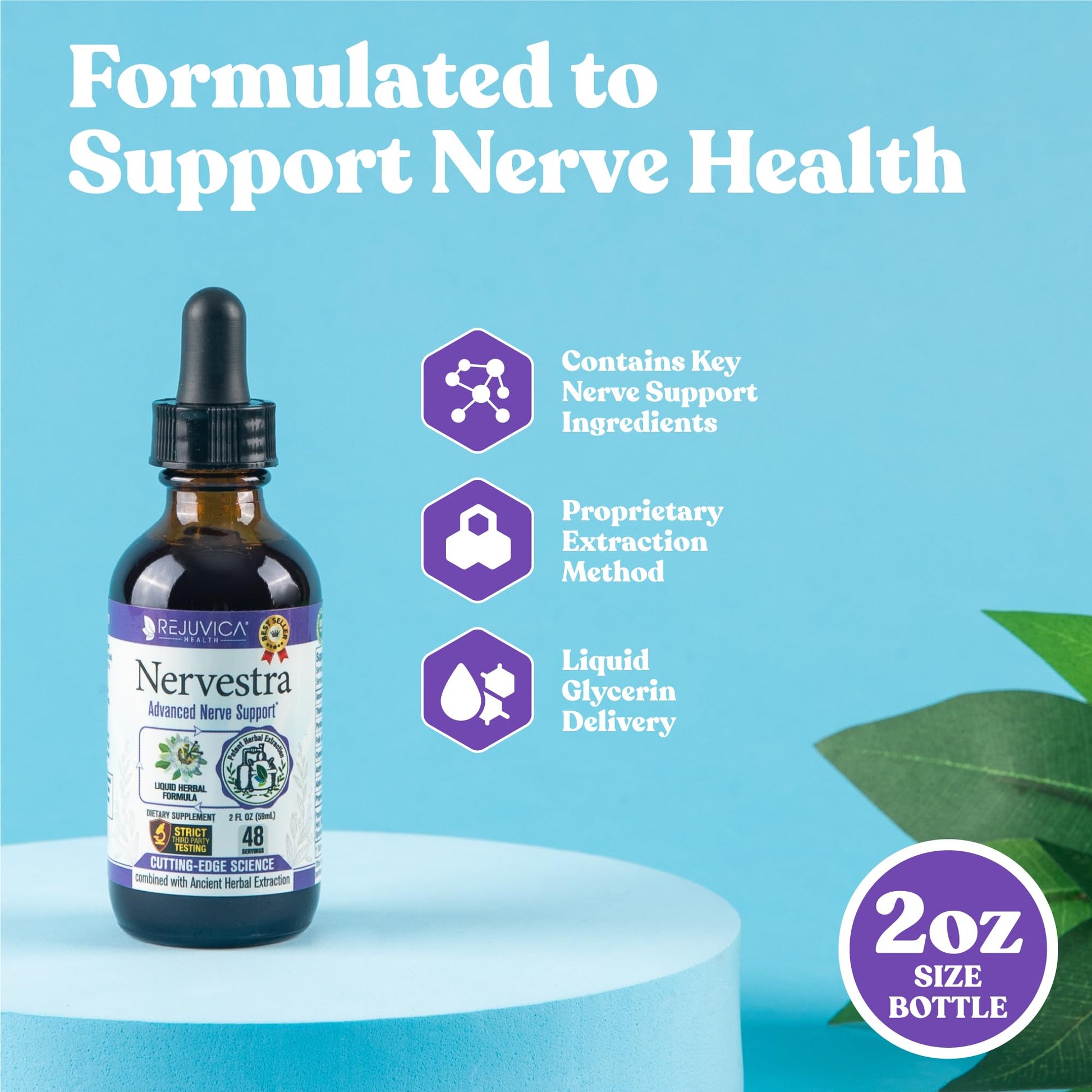 Nervestra - Nerve Health, with Alpha Lipoic Acid, to Bolster Nerve Health and Support Healthy Nerve Function - Alpha Lipoic Acid, Vitamin B6, White Willow Bark Turmeric Passionflower & More! Rejuvica HealthAu supplements