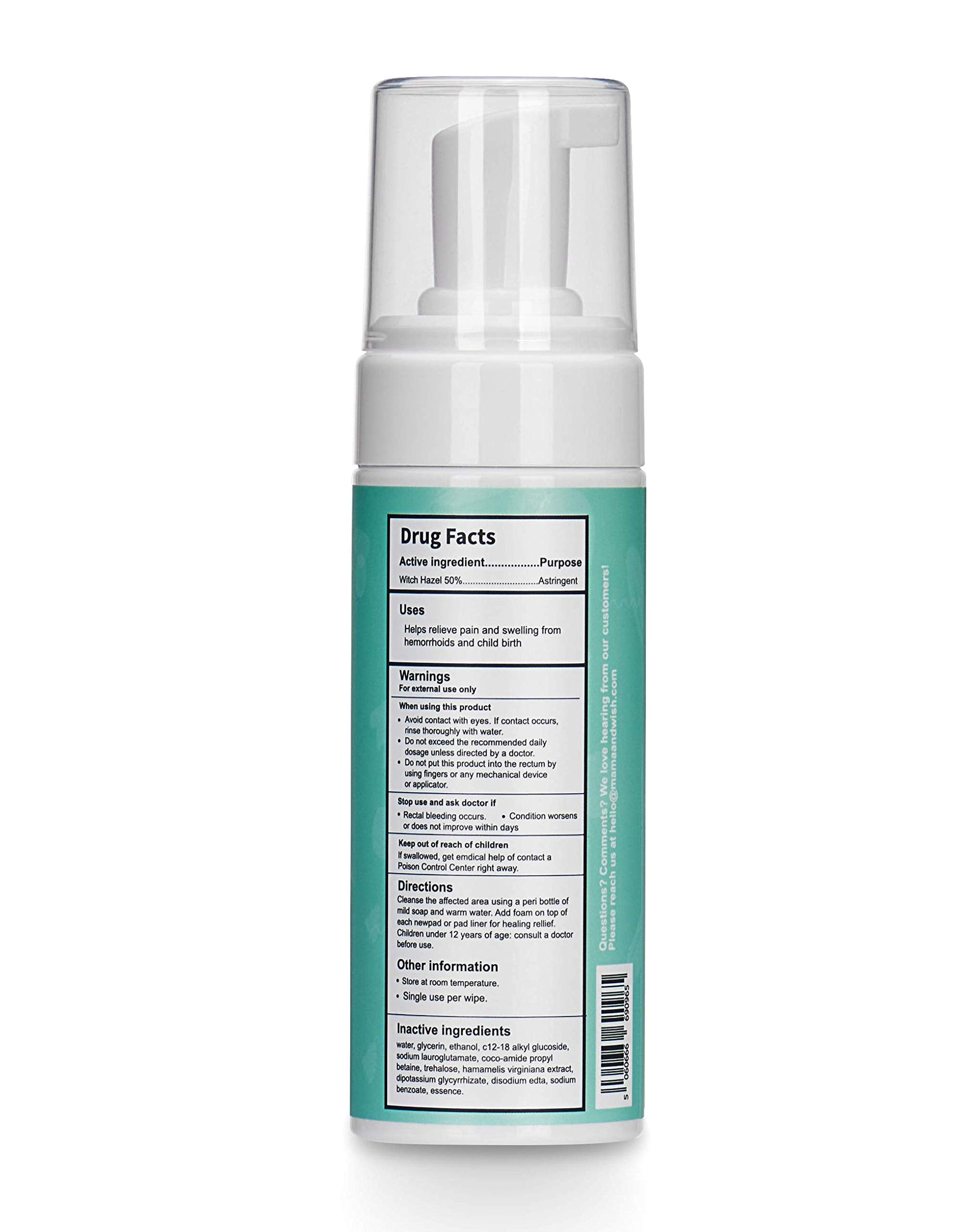 Mama & Wish Witch Hazel Perineal Healing Foam - Postpartum Essentials - Medicated Postpartum Spray for Perineal Relief - Postpartum Care and Recovery, Hemorrhoid Perineal Spray, After Birth Essentials Mama & WishAu supplements