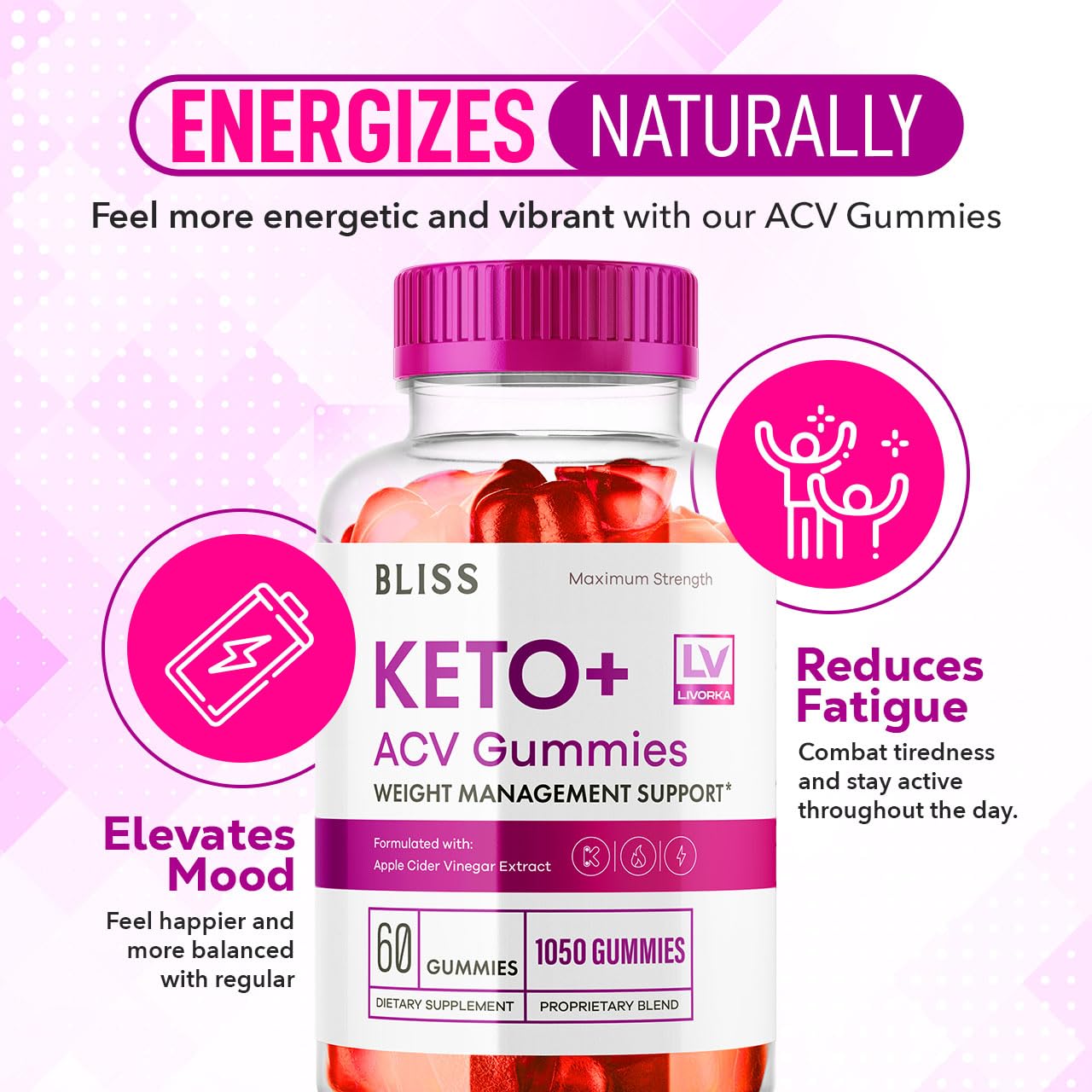 5 Pack - Bliss Keto ACV Gummies Advanced Weight Loss, Bliss ACV Active Gummies LIVORKAUS supplements