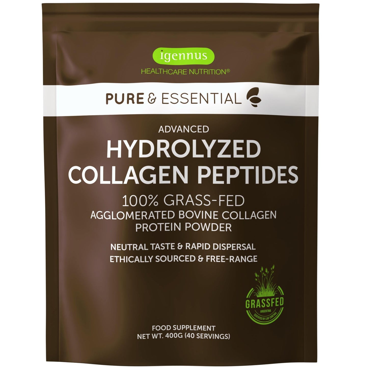 Advanced Hydrolysed Collagen Peptides, 100% Grass Fed & Ethically Sourced Igennus Healthcare NutritionUS supplements