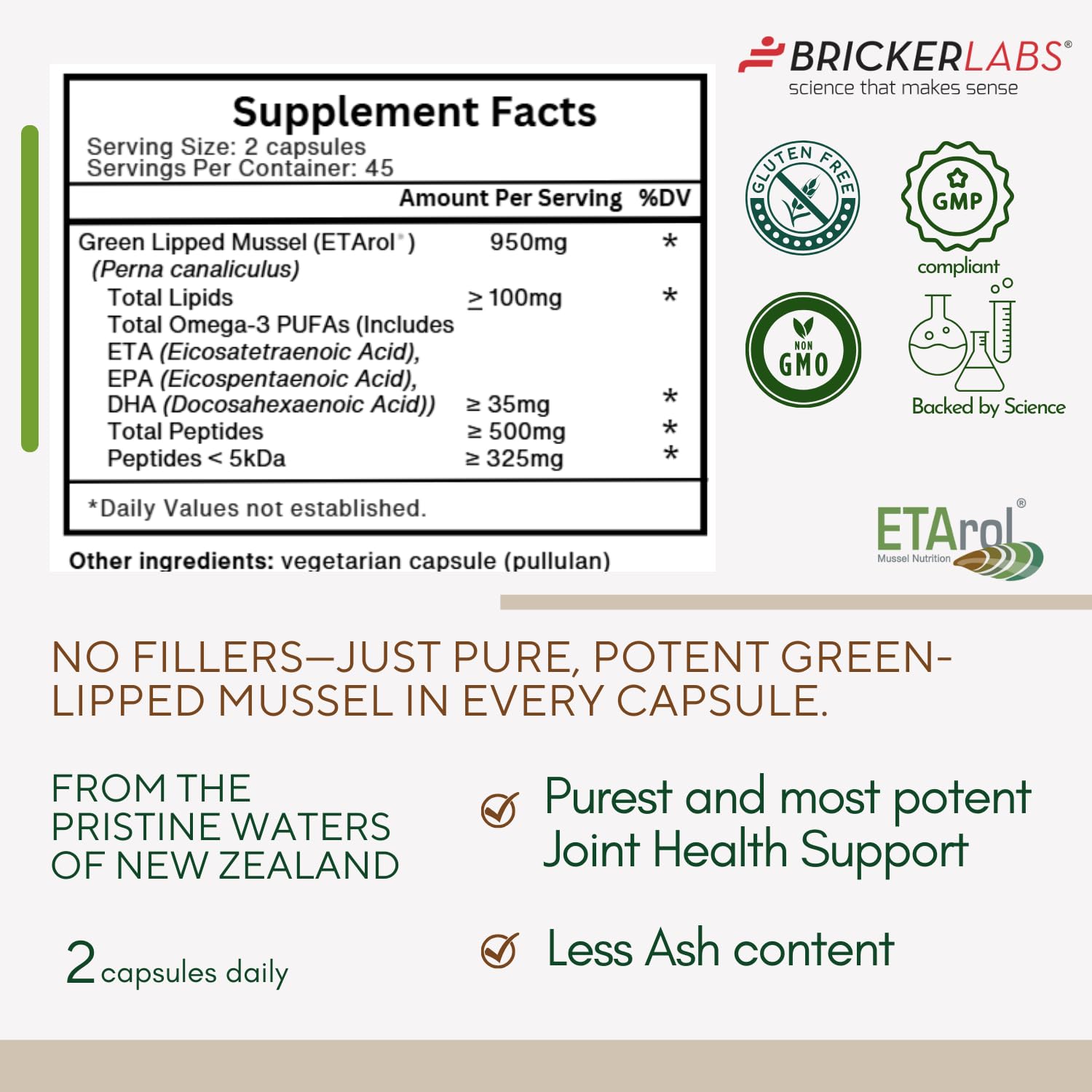 Bricker Labs Omega Cyclo - Mussel Joint Health Supplement, Premium New Zealand Green Lipped Mussel, Full Spectrum Omega Joint Supplements for Joint Health and Comfort, 90 Capsules Bricker LabsAu supplements