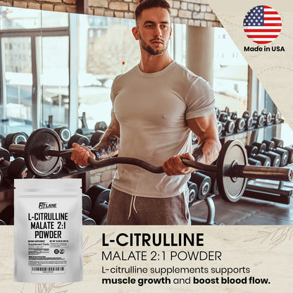 L Citrulline Malate 2 1 Powder 300 Grams - Bulk L Citrulline Powder - Free Form Amino Fit Lane NutritionUS supplements