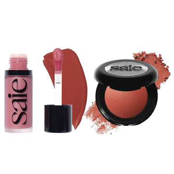 Saie Cheek Flush Duo - Dew Liquid Blush (.40 oz, Spicy), SuperSuede Baked Powder Blush (.01 oz, Ciao) - Layerable, Skin-Nourishing Blushes for a Seamless Radiant Finish SaieAu supplements