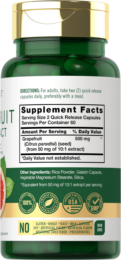 Carlyle Grapefruit Seed Extract | 500 mg 120 Capsules | Maximum Strength | Non-GMO CarlyleUS supplements