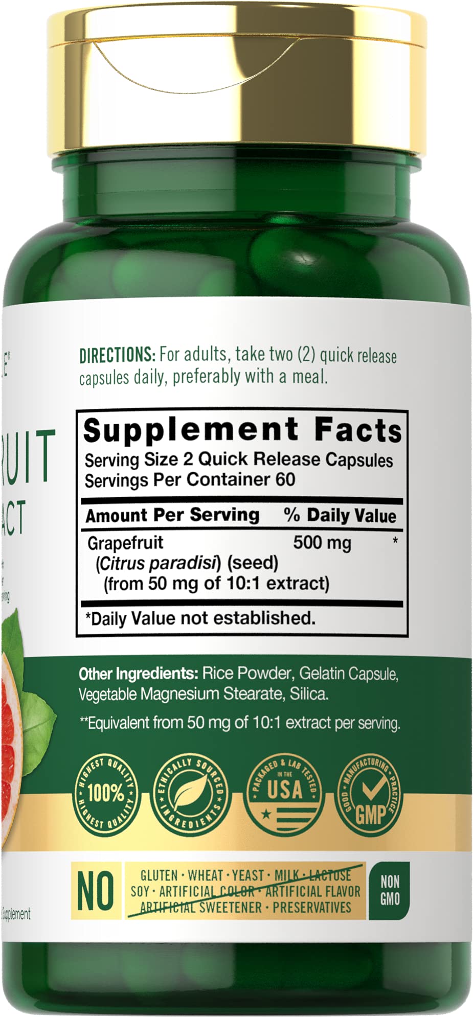 Carlyle Grapefruit Seed Extract | 500 mg 120 Capsules | Maximum Strength | Non-GMO CarlyleAu supplements