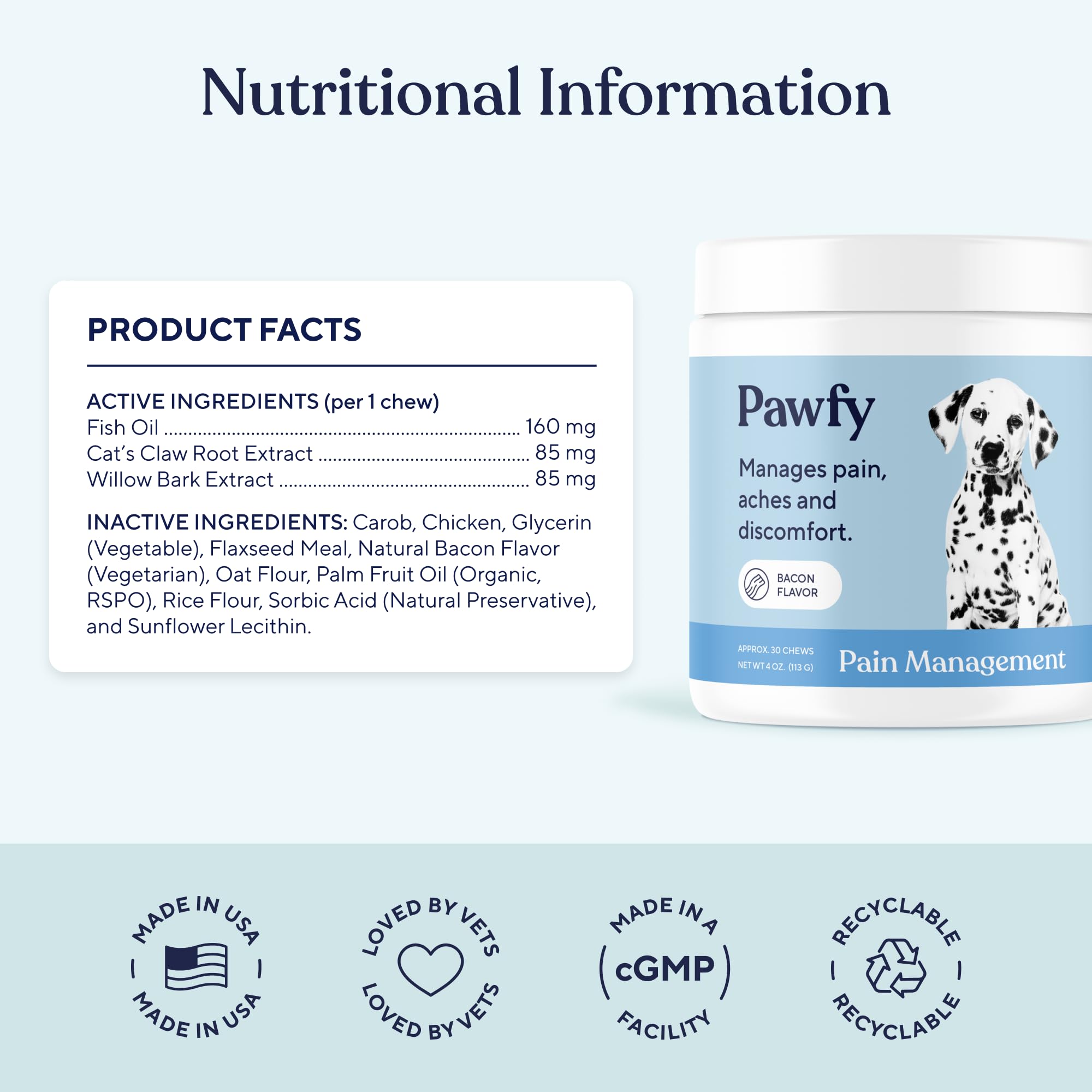 Pawfy Advanced Pain Management - Essential Vitamins & Supplements with Omega 3 |Joint Supplement for Dogs - Supports Hip & Joint Health for Small, Medium, Large Breeds | 30 Fast-Acting Chews PawfyAu supplements