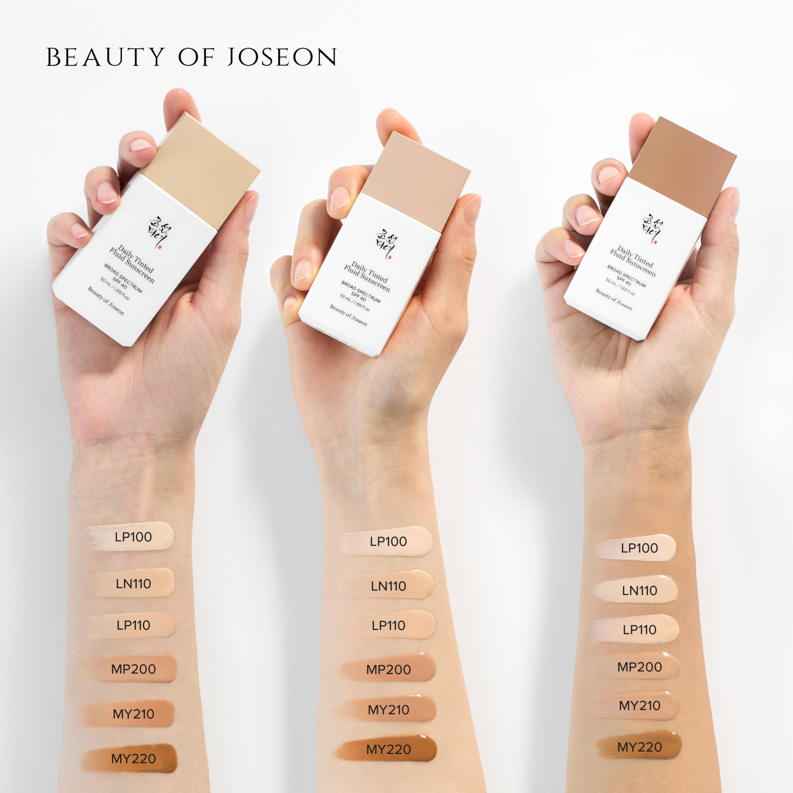 Beauty of Joseon Daily Tinted Fluid Sunscreen 12 Shades for Face Moisturizing Broad Spectrum SPF 40 Korean Skincare 50ml, 1.69 fl.oz #LN110