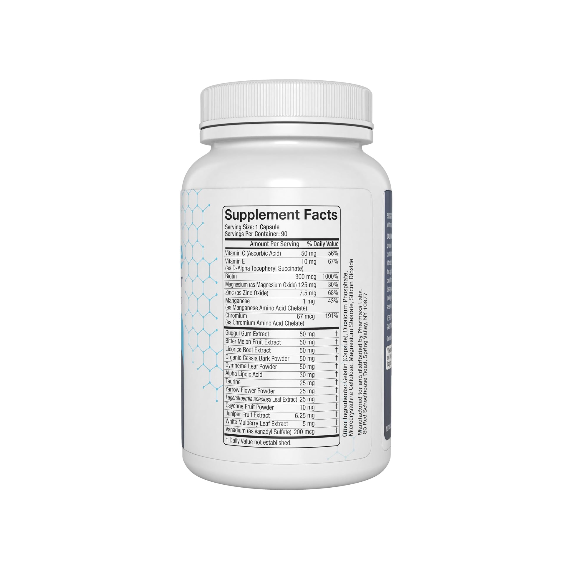 Gluctose Blood Health Support Supplement - Advanced Formula for Men & Women - Chromium, Magnesium, Alpha Lipoic Acid, Bitter Melon, Gymnema - 90 Day Supply / 90 Capsules Pharmaxin LabsAu supplements