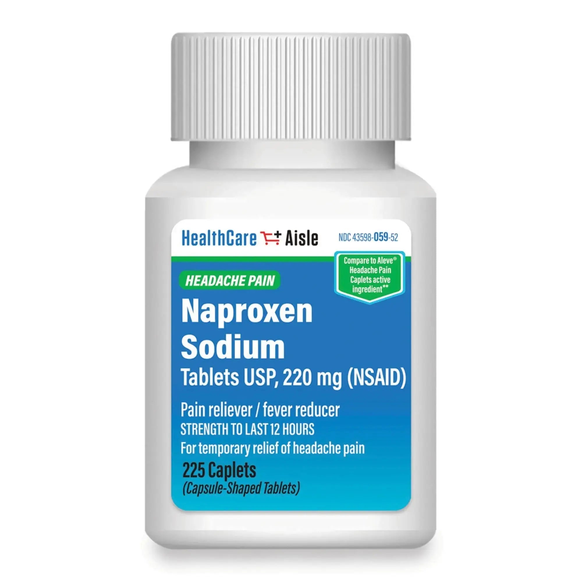 HealthCareAisle Naproxen Sodium, 220 mg - 225 caplets - Headache Pain Reliever, Up to 12 Hours of Relief HealthCareAisleAu supplements