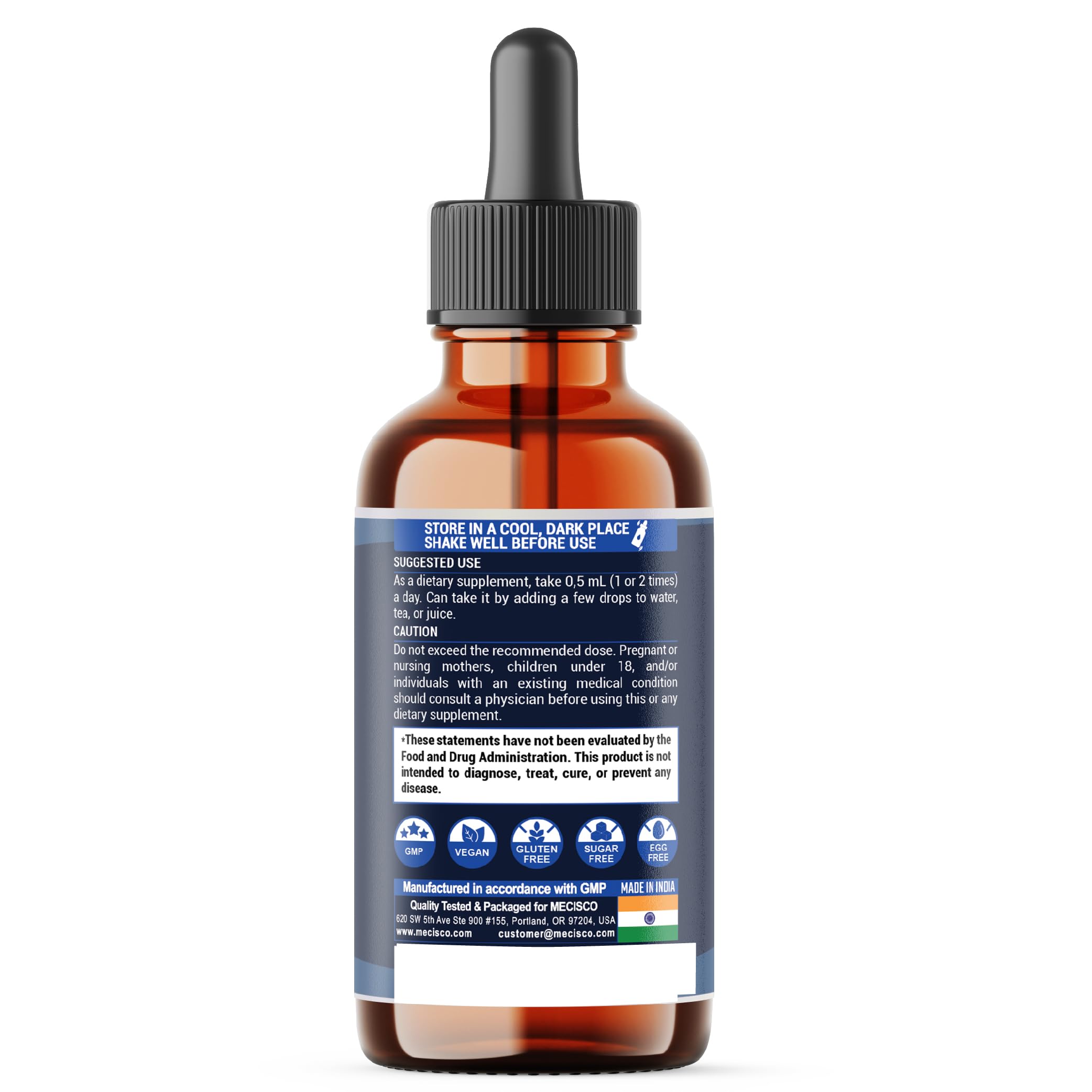 10in1 Lemon Balm Liquid Drops Blend Includes Vitamin D3, Vitamin K2, Lemon Balm, Ginger, Turmeric, Ceylon Cinnamon, Black Pepper, Cayenne Pepper, Berberine, Valerian Root - 1 FL Oz - 2 Month Supply MeciscoAu supplements