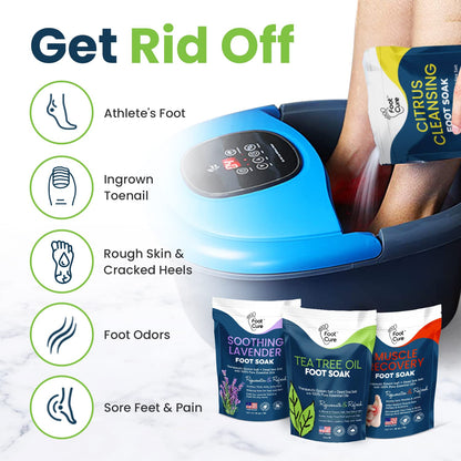Foot Soak with Epsom Salts- Variety Pack of 4- Tea Tree Oil, Muscle Relief, Calming FOOT CUREUS supplements