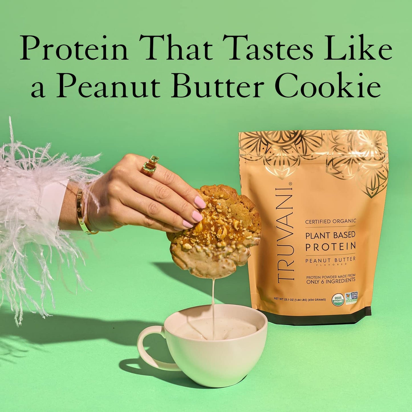 Truvani Organic Vegan Protein Powder Peanut Butter - 20g of Plant Based Protein, Powder TruvaniUS supplements