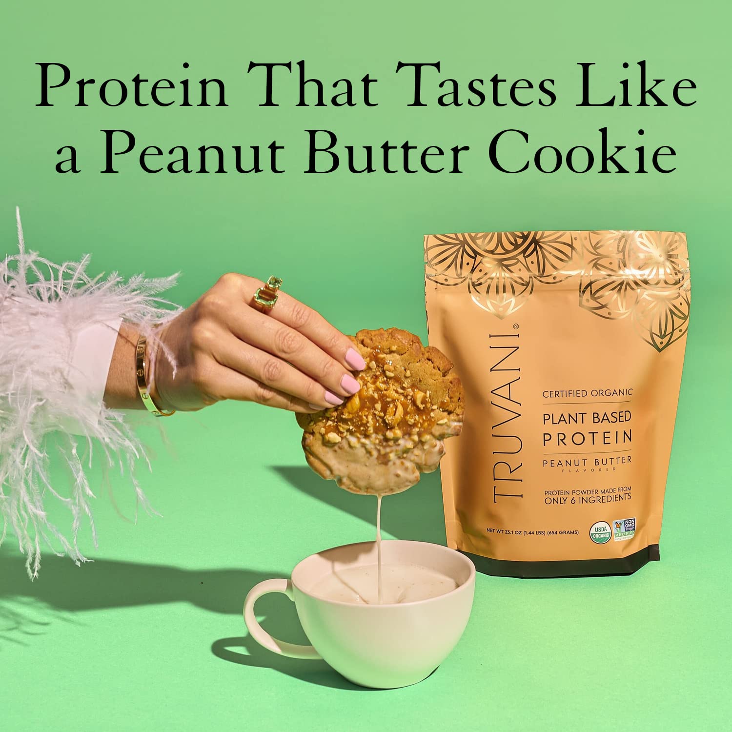 Truvani Organic Vegan Protein Powder Peanut Butter - 20g of Plant Based Protein, Powder TruvaniUS supplements