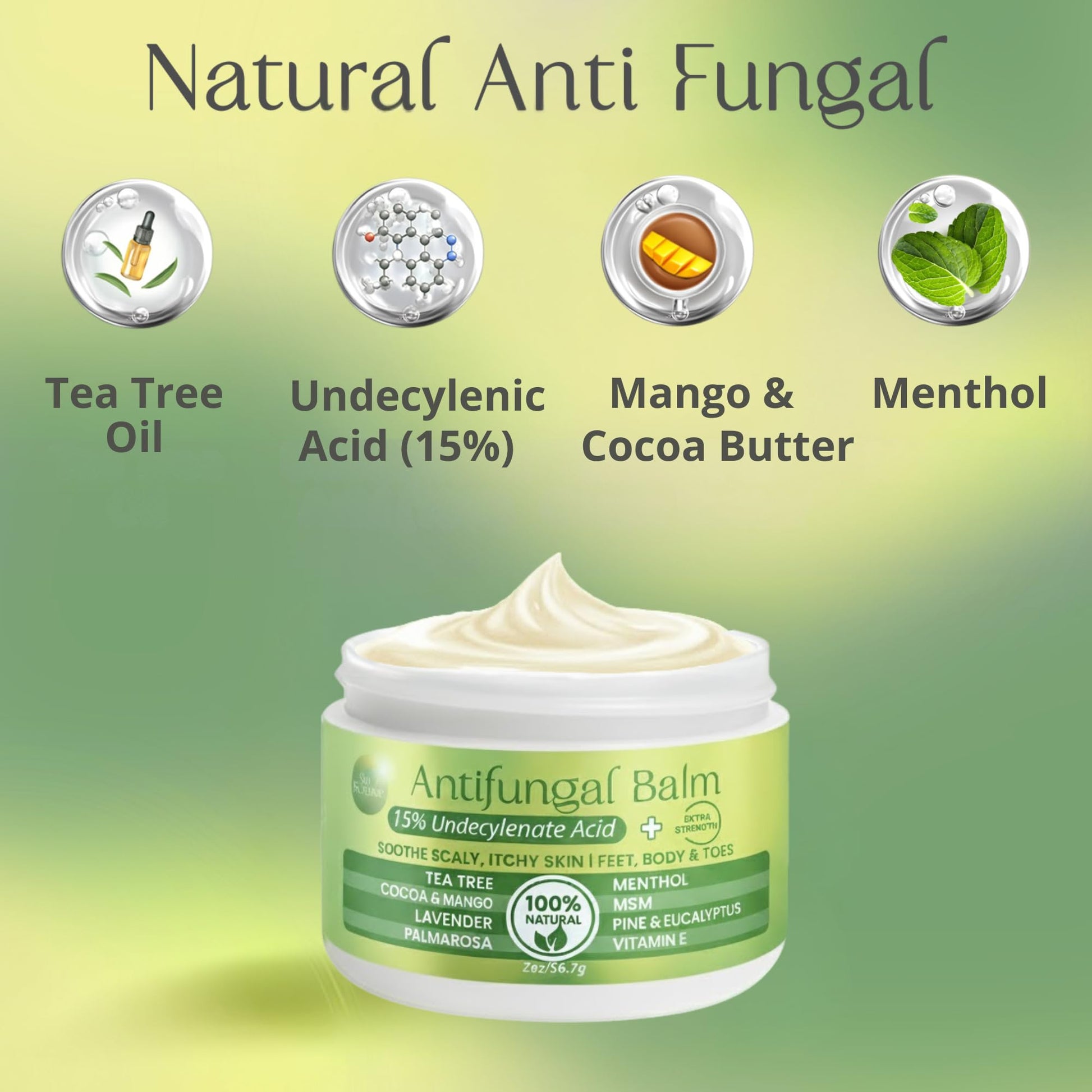 PURPLE CANYON Anti Fungal Balm with 15% Undecylenic Acid – Antifungal for Athletes Foot, Jock Itch & Ringworm – Tea Tree, Menthol & Essential Oils PURPLE CANYONAu supplements