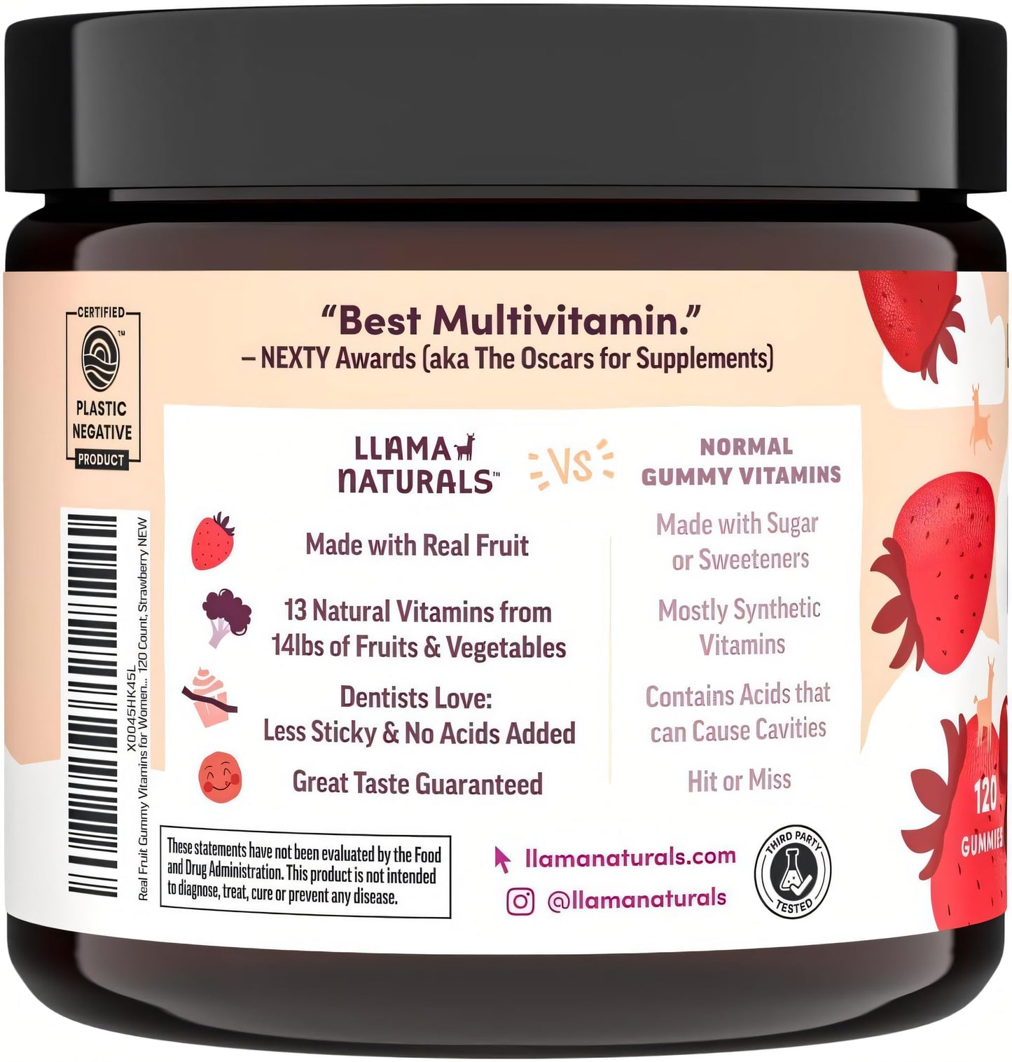 Llama Naturals Multivitamin for Women, Vegan, Organic Gummies with Vitamin D, C and K, Women's Real Fruit Gummy Vitamins Llama NaturalsUS supplements