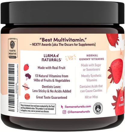 Llama Naturals Multivitamin for Women, Vegan, Organic Gummies with Vitamin D, C and K, Women's Real Fruit Gummy Vitamins Llama NaturalsUS supplements