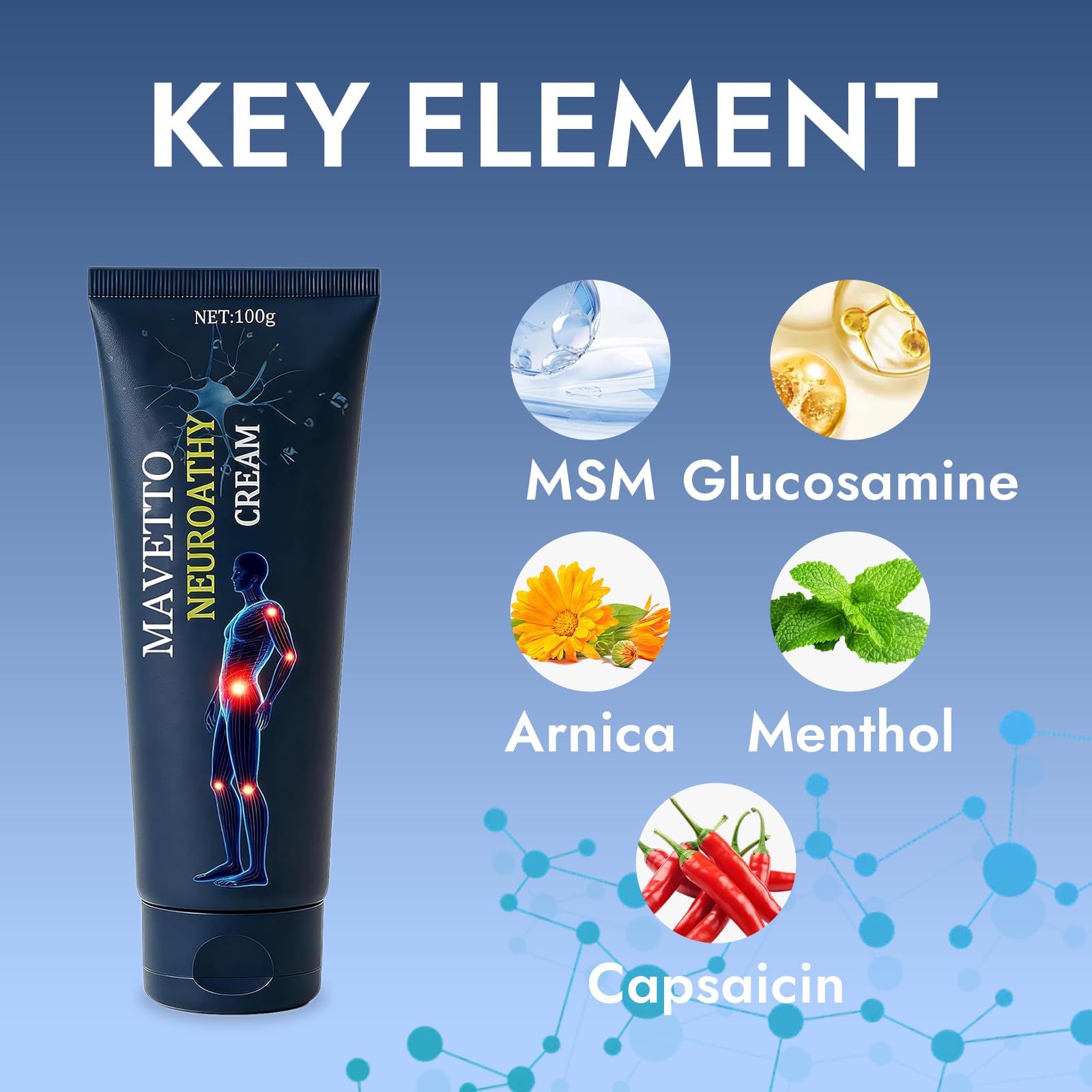 Bare Basics MAVETTO Neuropathy Relief Cream, Neurosoothe Formula Nerve Cream, Contains Capsaicin, Arnica, Menthol, MSM and Glucosamine, Improve Joint Discomfort, Increase Mobility (2pcs) Bare BasicsAu supplements