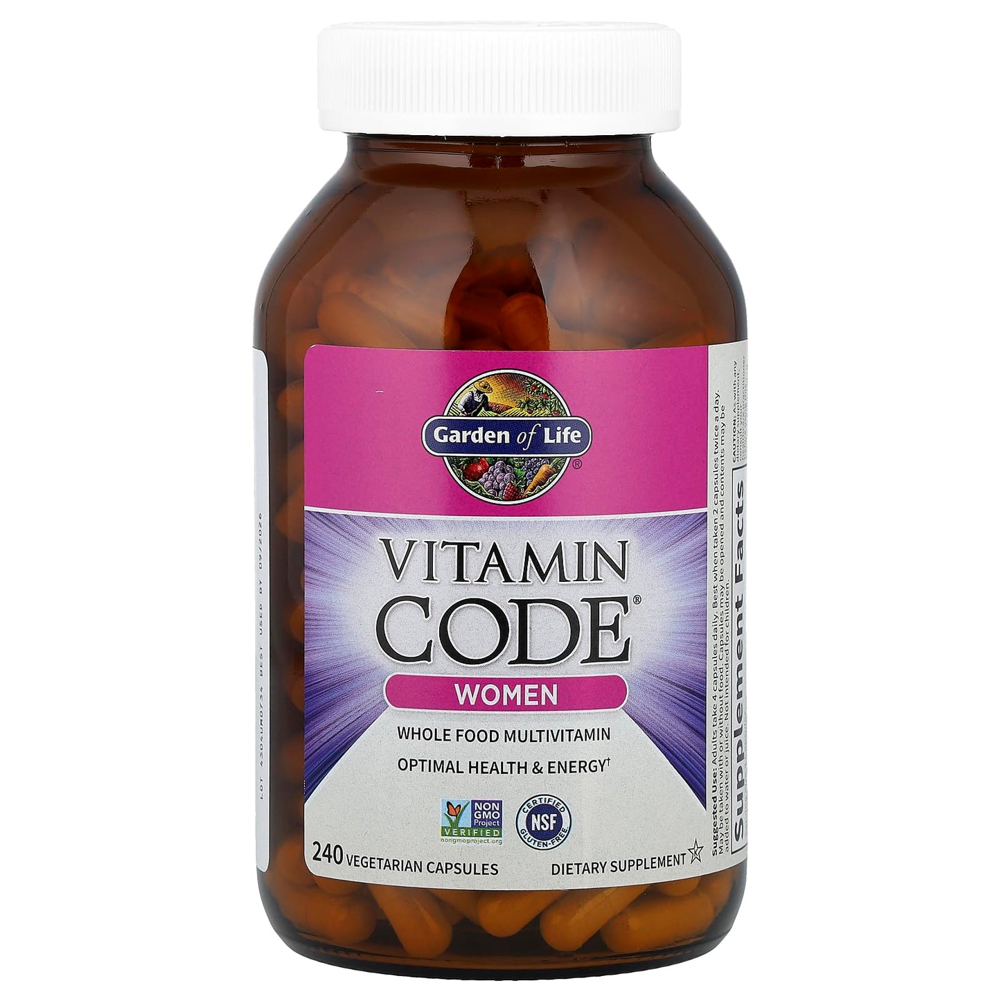 Garden of Life Multivitamin for Women, Vitamin Code Women's Multi - Whole Food Womens Multi Vitamins, Iron, Folate not Folic Acid, Vitamin A and Probiotics Garden of LifeUS supplements