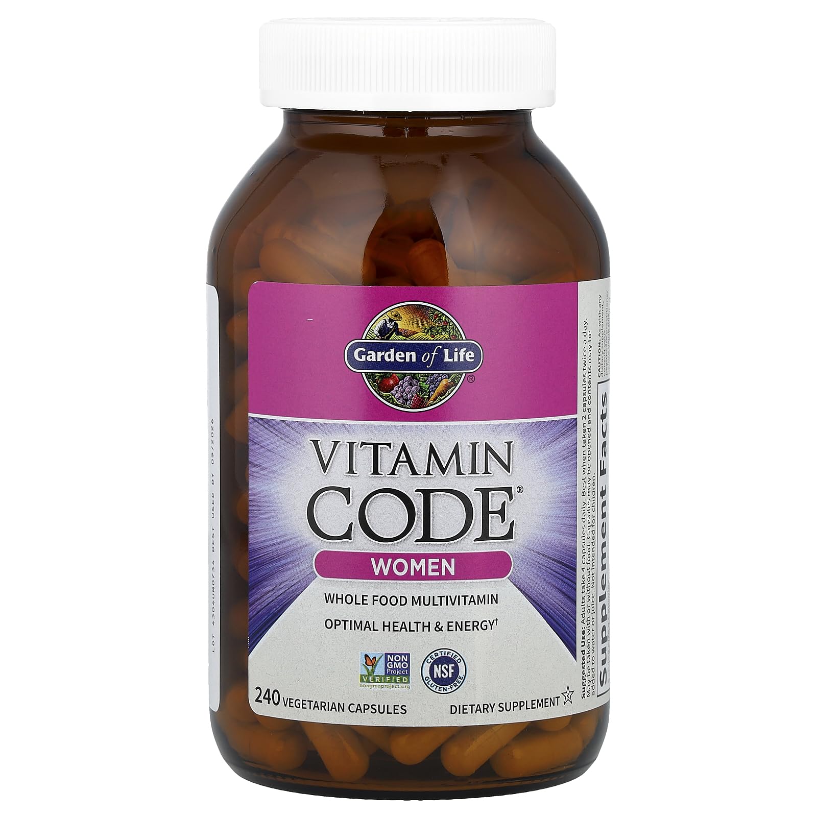 Garden of Life Multivitamin for Women, Vitamin Code Women's Multi - Whole Food Womens Multi Vitamins, Iron, Folate not Folic Acid, Vitamin A and Probiotics Garden of LifeUS supplements
