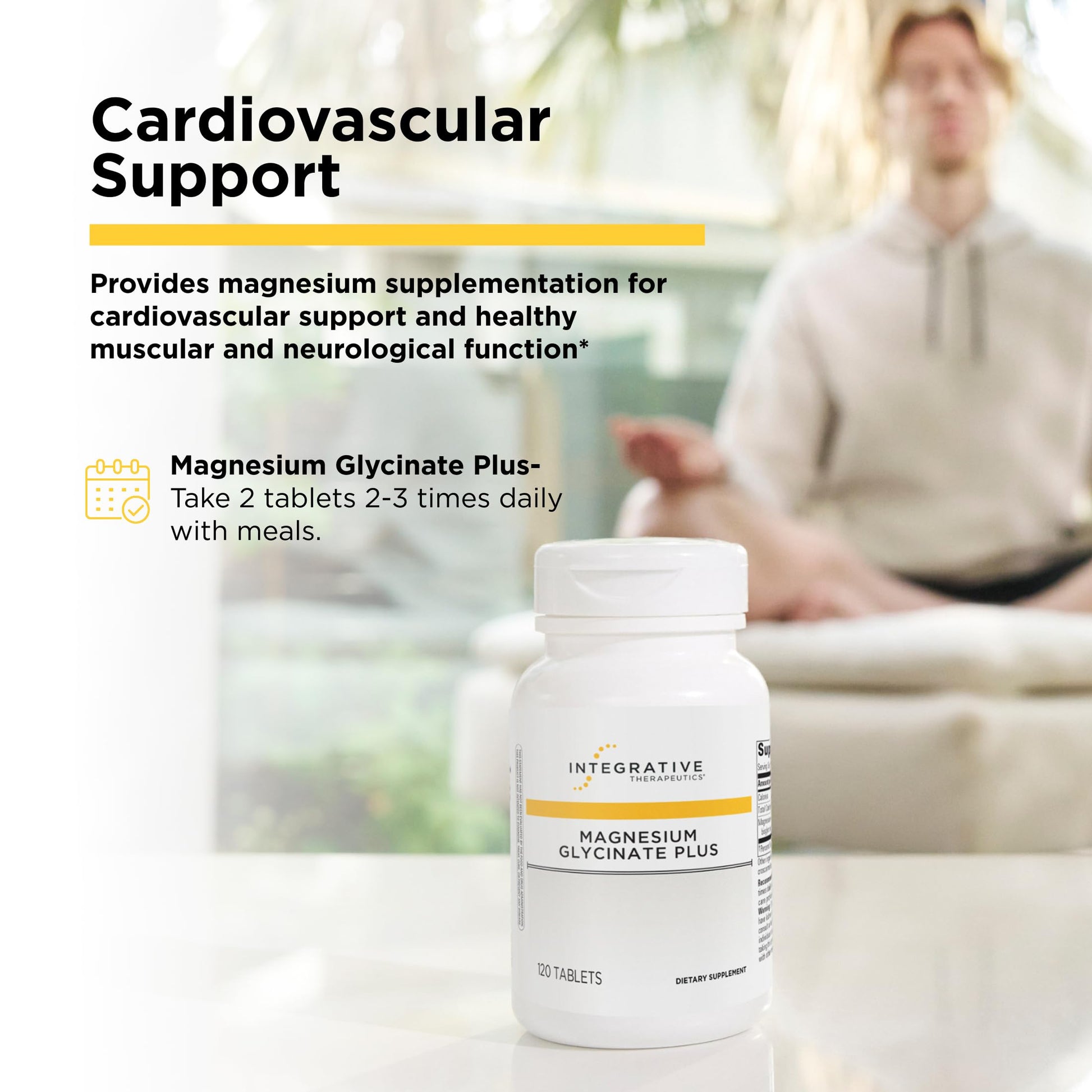 Integrative Therapeutics Magnesium Glycinate Plus - Brain Function Support Supplement for Adults* - Supports Heart and Muscular Function* - Dairy-Free & Gluten-Free - 120 Count (60 Servings) Integrative TherapeuticsAu supplements