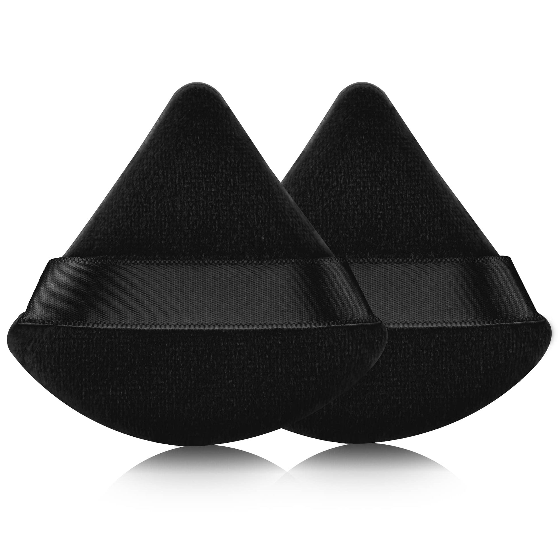 2 Pcs EVAOUXIU Triangle Powder Puff for Face Powder, Soft Plush Setting Makeup Puff, Velour Cosmetic Foundation Blender Sponge Beauty Makeup Tools (Black) EVAOUXIUAu supplements
