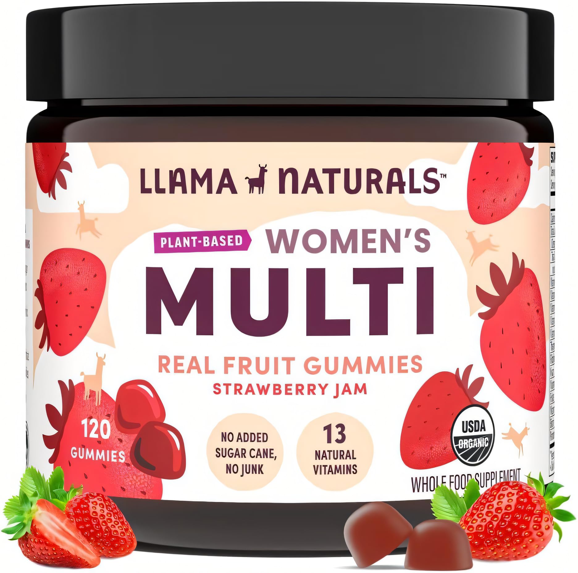 Llama Naturals Multivitamin for Women, Vegan, Organic Gummies with Vitamin D, C and K, Women's Real Fruit Gummy Vitamins Llama NaturalsUS supplements