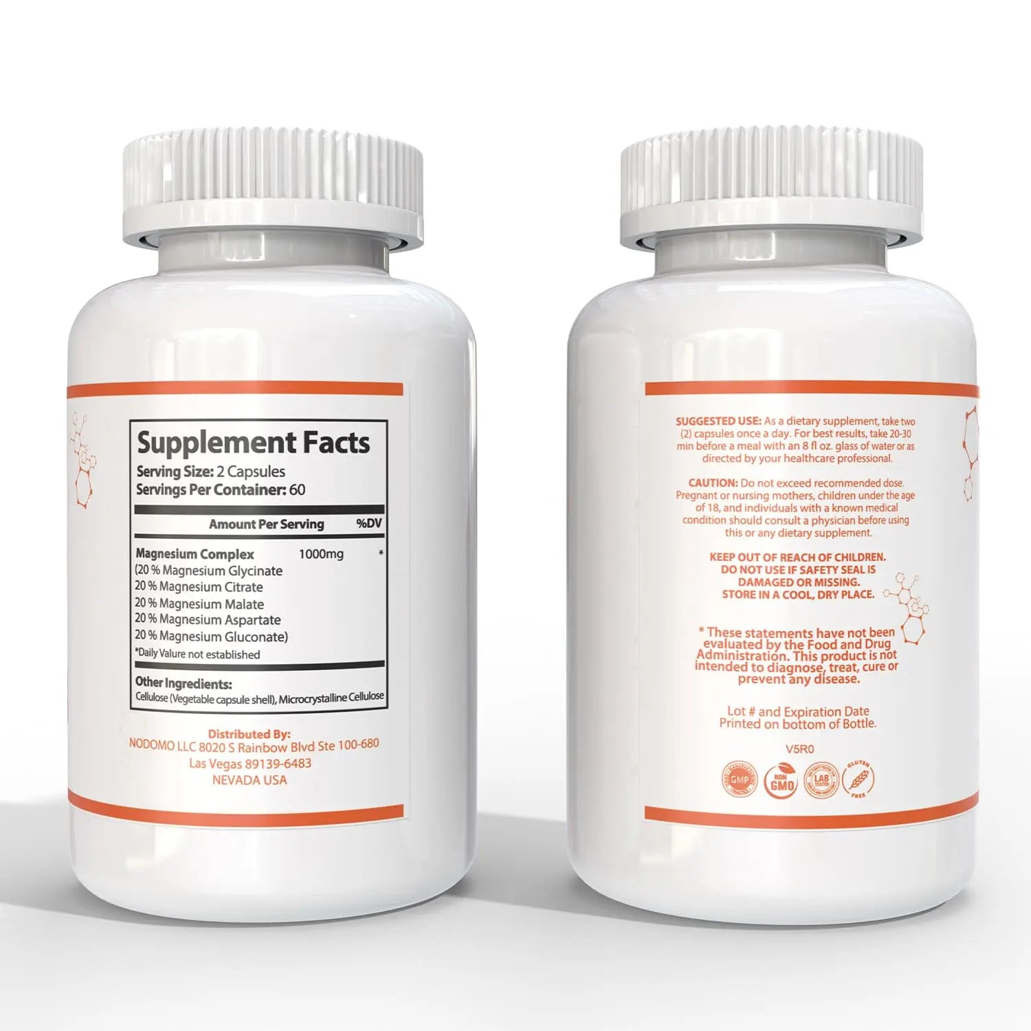 HARMONIFY Magnesium Glycinate Citrate Malate Aspartate Gluconate, 5 in 1 Formula, 120 Purified Veggie Capsule, 1000 mg, Gluten Free, Non-GMO, 60 Days Serving HARMONIFYnz supplements
