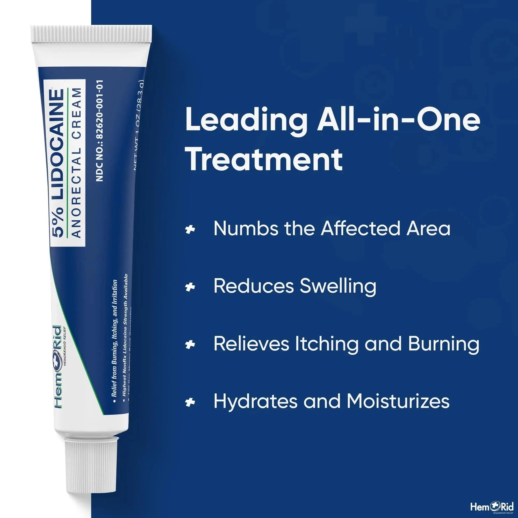 HemRid Maximum Strength Lidocaine Cream for Pain Management. Fast-Acting Hemorrhoid Solution with 5% Lidocaine. Instant Anal Itch and Numbing Effect HemRidAu supplements