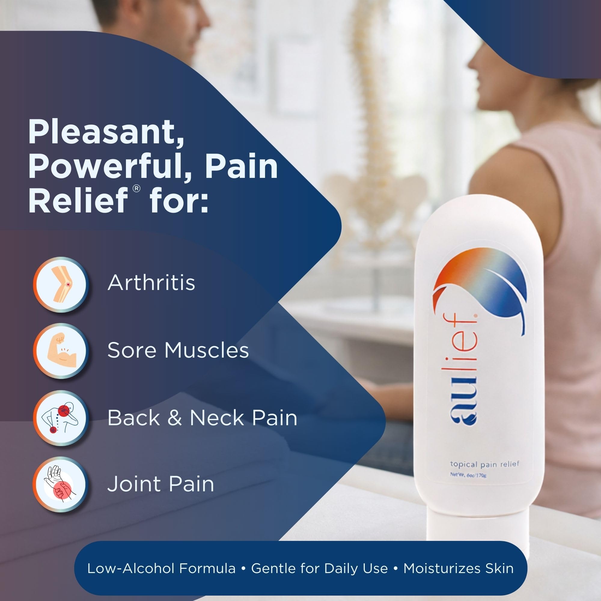 China-Gel Aulief Pain Relief Cream Arthritis & Muscle Rub for Sore Muscles & Joint Pain, Neck, Knee & Back Aches, Premium Mint Green Topical Gel, 4 oz Jar China-GelAu supplements
