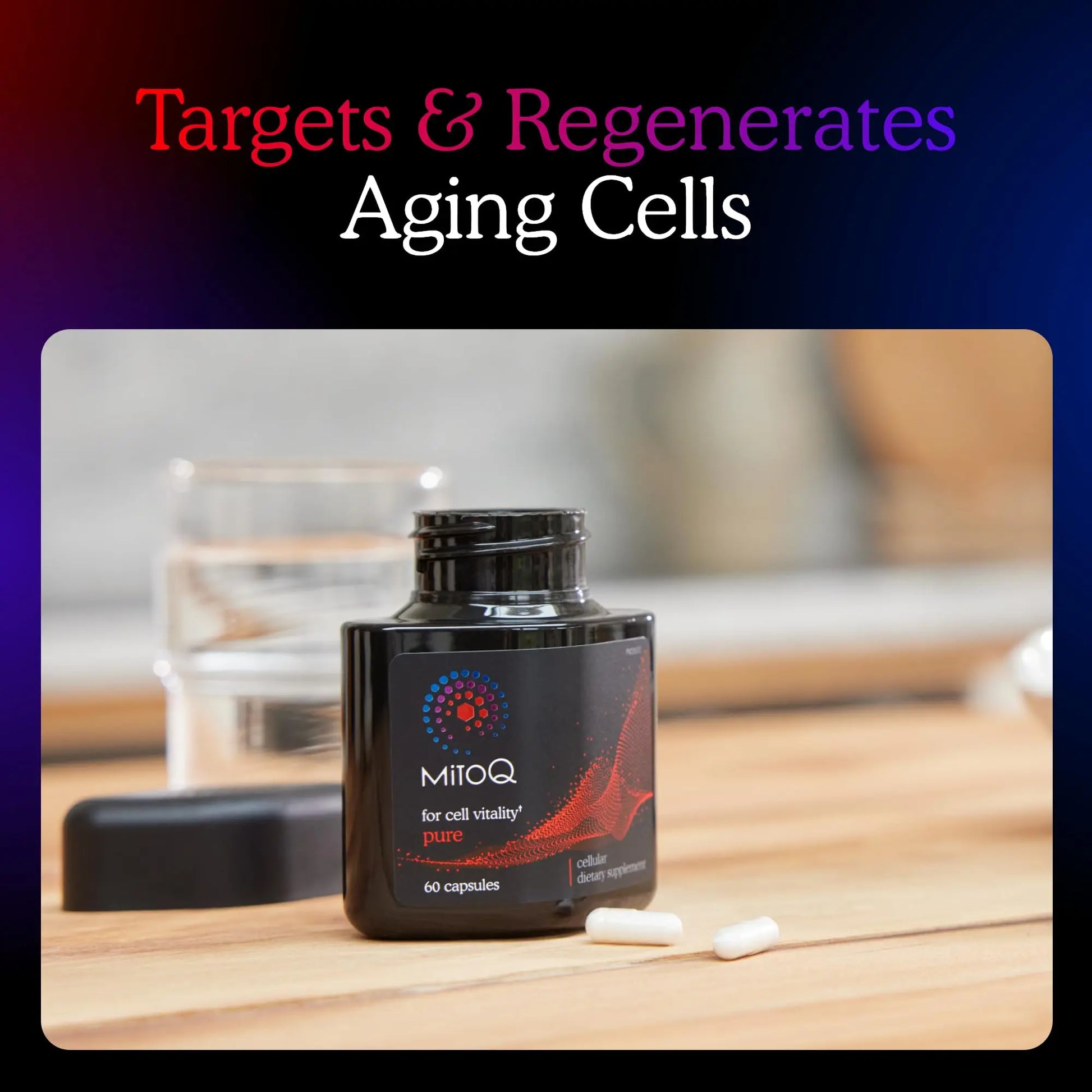 MitoQ Pure Advanced Mitochondria Supplement Superior Bioavailability to CoQ10 | Reduces Free Radical Damage for Healthy Aging, Metabolism, Heart Health, Energy, Strength & Mobility MitoQnz supplements