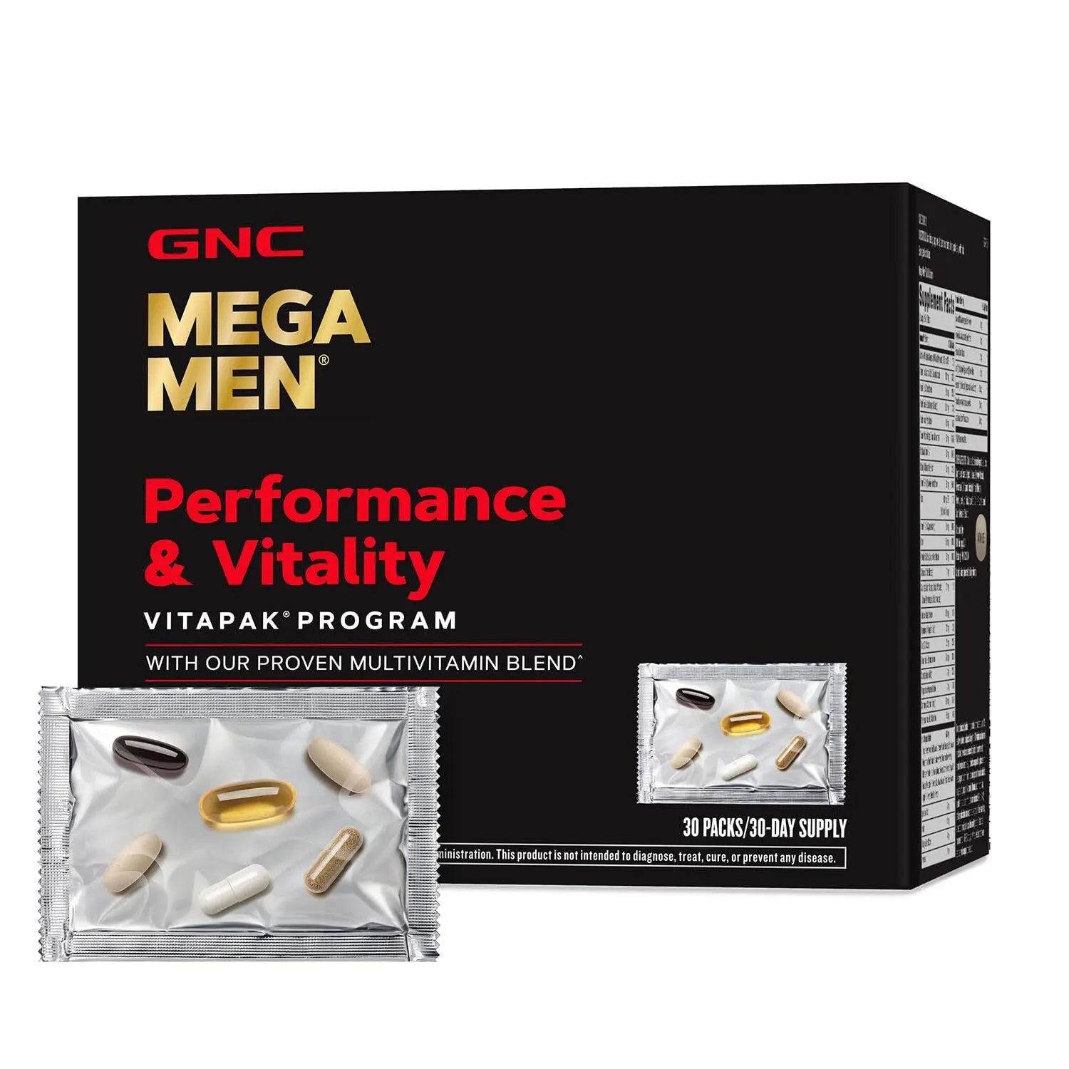 GNC Mega Men Performance and Vitality Vitapak Program, Convenient Complete Nutrition, 5 Products in 1 Packet, Circulation GNCAu supplements