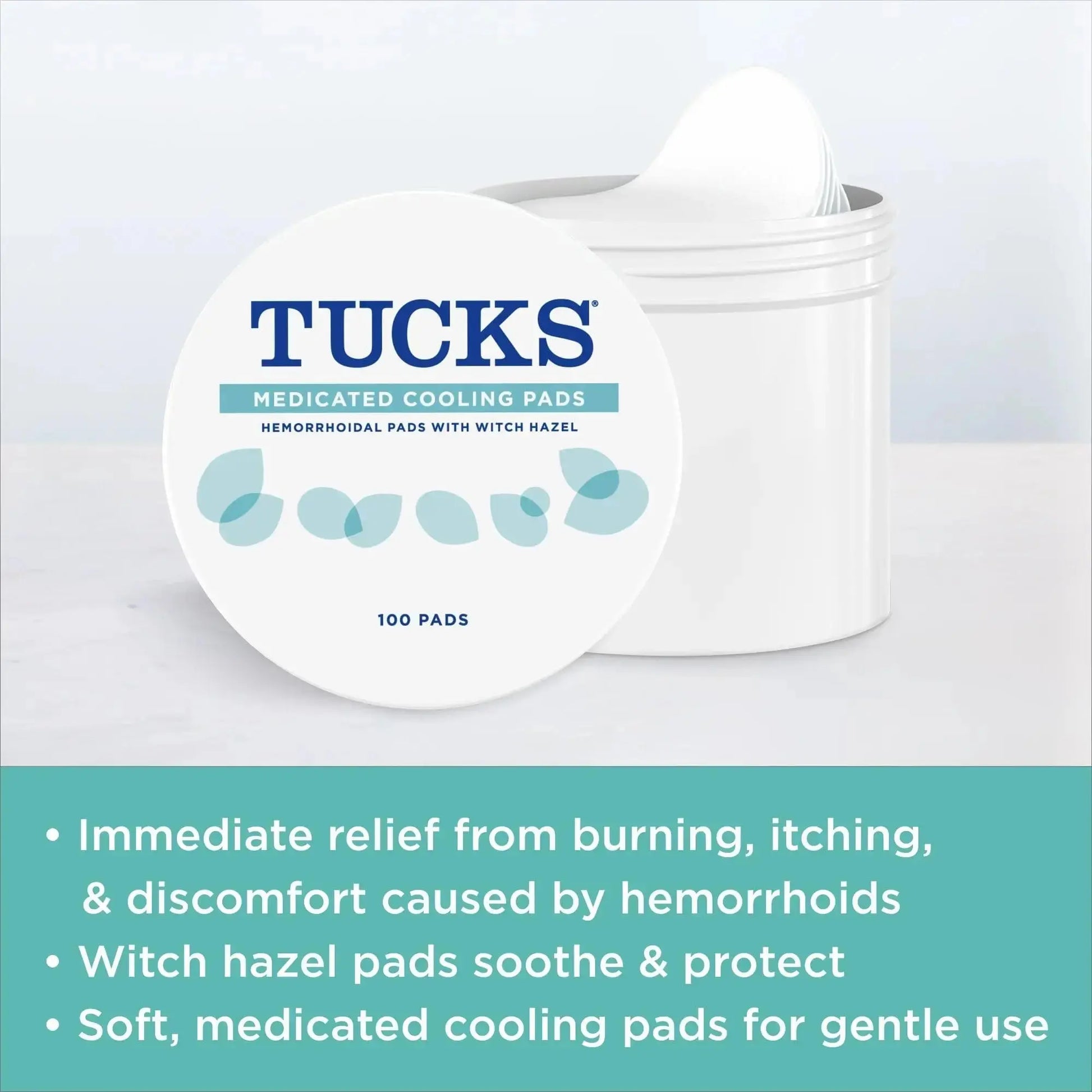 TUCKS Medicated Cooling Pads, 100 Count – Hemorrhoid Pads with Witch Hazel, Cleanses Sensitive Areas, Protects from Irritation, Hemorrhoid Treatment, Medicated Pads Used by Hospitals TUCKSAu supplements