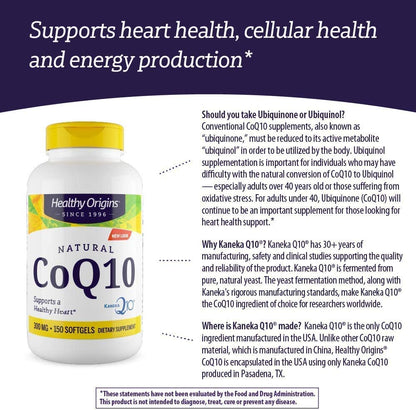 Healthy Origins CoQ10 (Kaneka Q10), 300 mg - Heart Health & Energy Supplement Healthy OriginsUS supplements