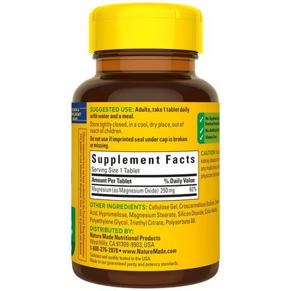 Nature Made Magnesium Oxide 250 mg, Dietary Supplement for Muscle, Heart Nature MadeUS supplements