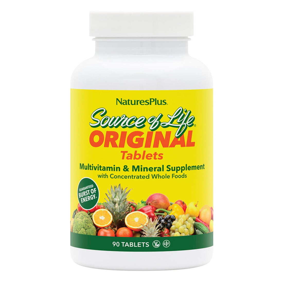 NaturesPlus Source of Life - 90 Tablets - Multivitamin & Mineral Supplement with Concentrated Whole Foods - Gluten Free, Vegetarian - 30 Servings NaturesPlusAu supplements