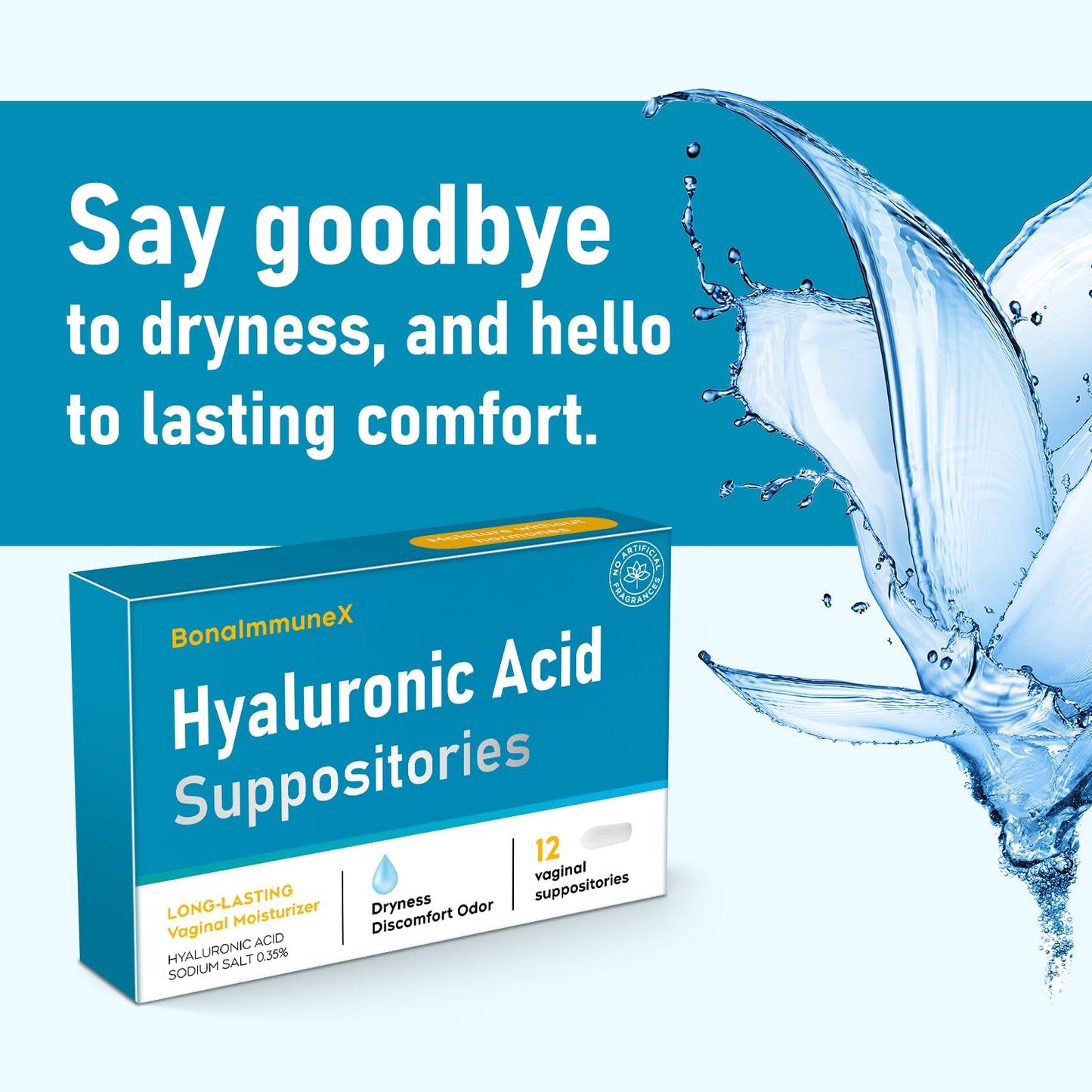Peralpow Hyaluronic Acid Vaginal Suppositories 10 mg for Women | Vaginal Moisturizer for Dryness, Itching & Irritation | Menopause & Intimate Care with Coconut Fatty Acids | Estrogen Free, 12 Count PeralpowUS supplements