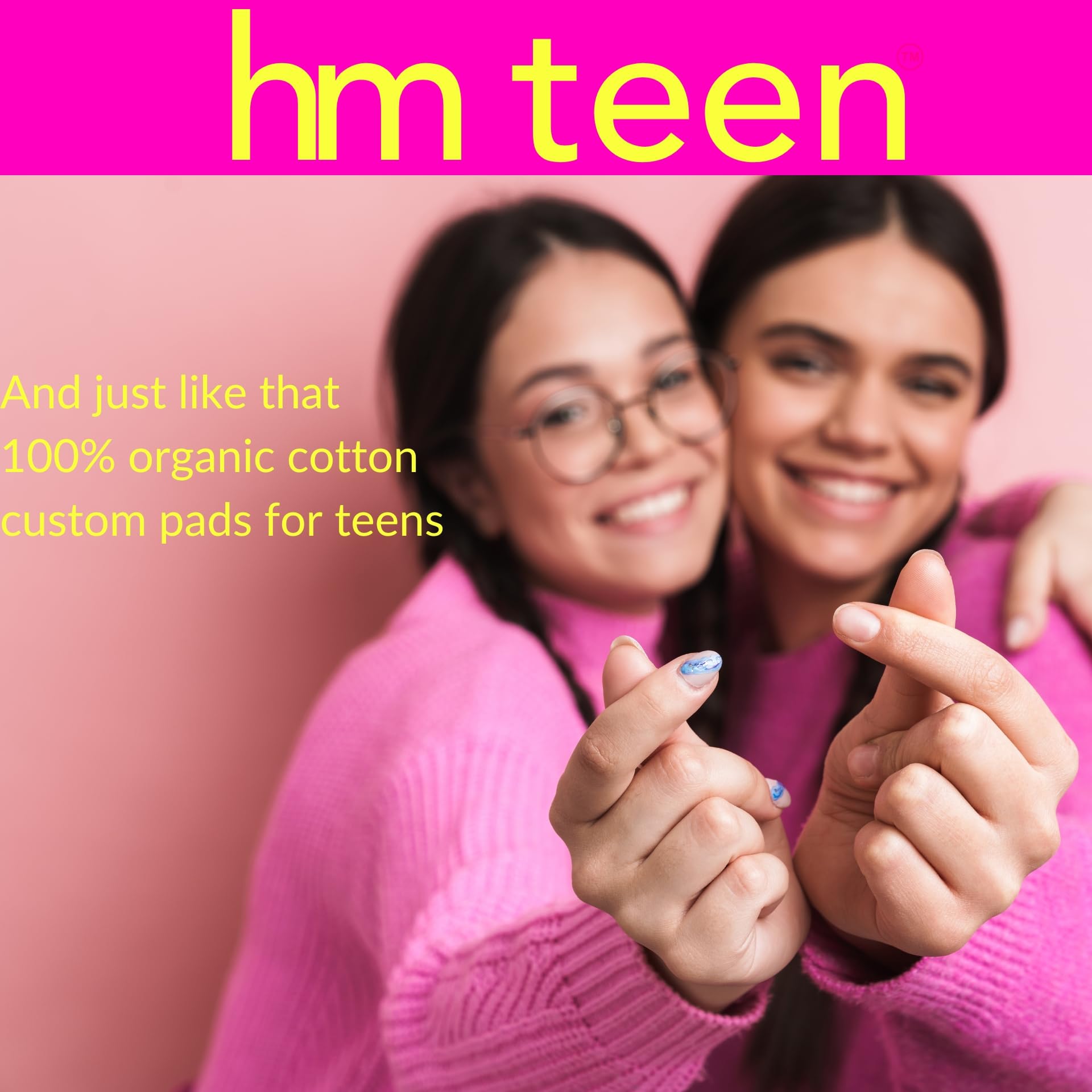 HM Teen | Pads for Teens | 100% Organic Cotton Pad Topsheet | Non Toxic Teen Pads with Wings HM TeenAu supplements