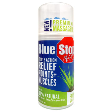 Blue Stop Max Applicator: Fast-Acting Massage Applicator for Sports Cream, Elbow Relief, Performance Roll On for Muscle & Joint Soreness - Convenient Relief for Active Individuals, 1 Pack of 3.4 Oz Blue Stop MaxAu supplements