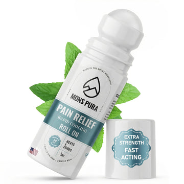 Mons Pura Roll On Pain Relief with Menthol, Arnica, Rosemary & Essential Oils - Extra Strength Arnica Roll On Fast Cooling Muscle & Joint Relief for Arthritis, Back Pain & Sciatica (3oz) Mons PuraAu supplements