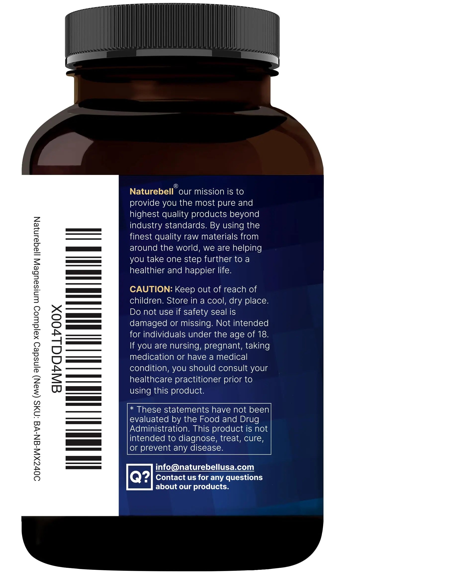 NatureBell 12-in-1 Magnesium Complex 1000mg, 4-Months Supply – Magnesium Glycinate, Citrate, Taurate, Malate, & More – High Absorption Formula for Men & Women – Chelated & Purified – 240 Capsules NatureBellnz supplements