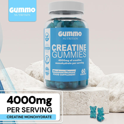 Creatine Monohydrate Gummies 4000mg for Men & Women - 60 Chewable Creatine GUMMO NUTRITIONUS supplements