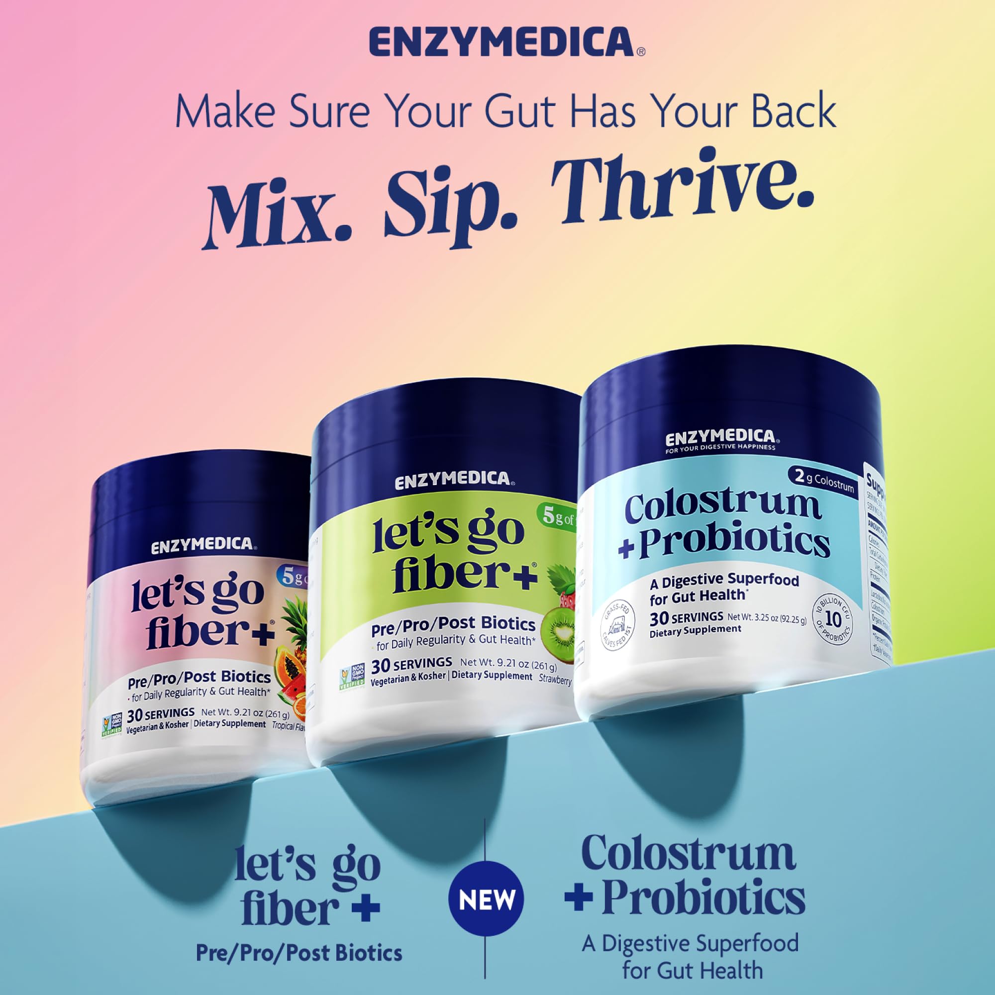 Enzymedica, Let’s Go Fiber+ Strawberry & Kiwi, Prebiotics & Probiotics, Postbiotic, Soluble Fiber for Gut Health, Regularity, Powder for Men & Women, Sugar-Free, 30 Servings EnzymedicaAu supplements