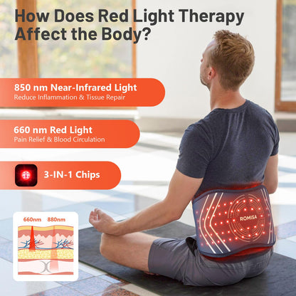 ROMISA Red Light Therapy Belt - Infrared Light Therapy Vibration Rechargeable 660nm&850nm ROMISAUS supplements