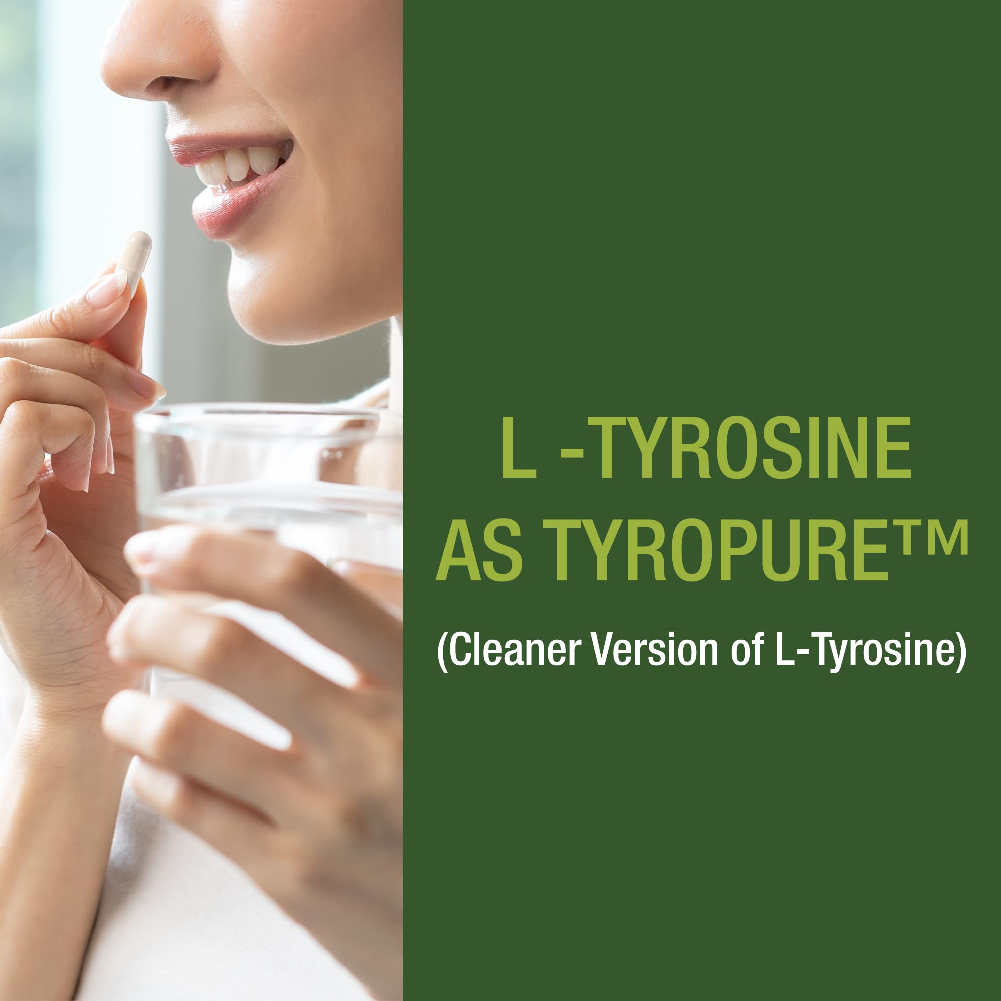 TyroPure L Tyrosine Supplement. More Bioavailable, Cleaner Version of L-Tyrosine. Vegan, Naturally Fermented 500mg Capsules for Mental Clarity, Dopamine. Mood Support for Women and Men Peak PerformanceAu supplements