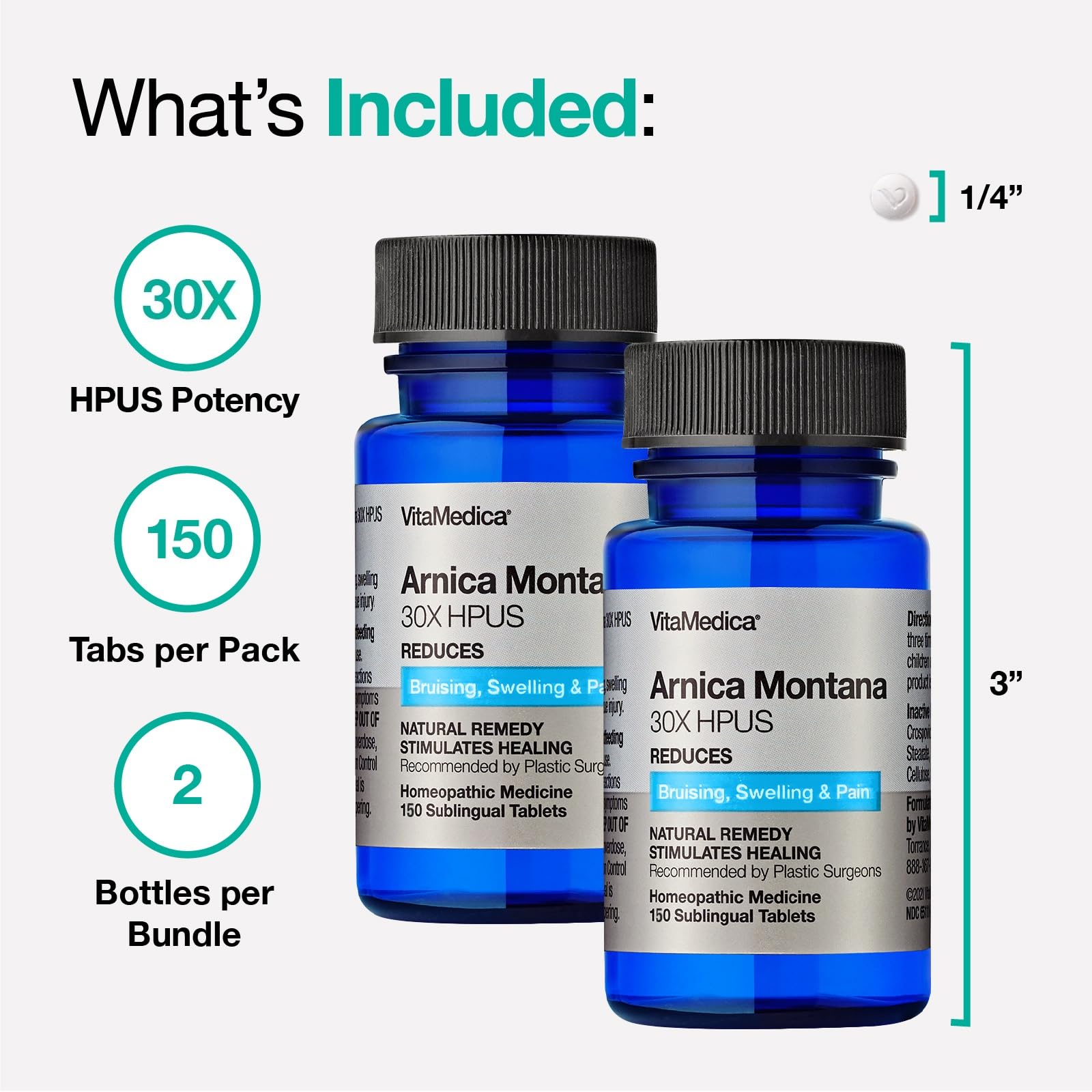 VitaMedica Arnica Montana 30X Homeopathic Tablets for Bruising Pain and Swelling | Plant Based Formula VitaMedicaAu supplements