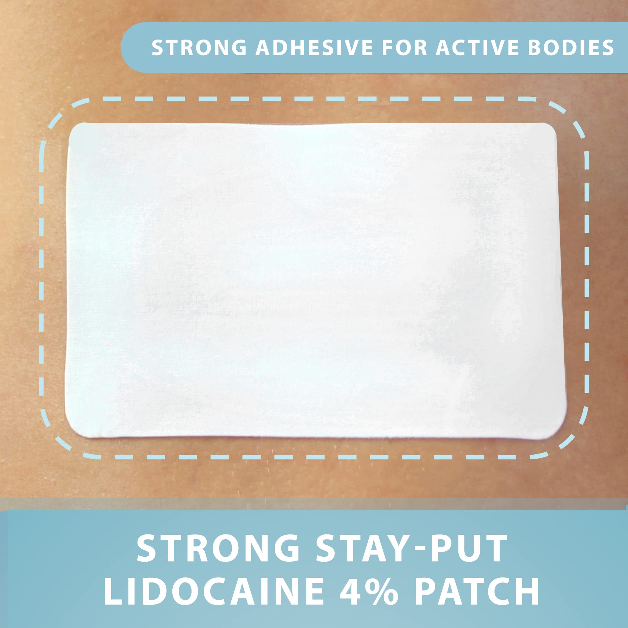 Curist Super Stick Lidocaine Patches Topical Pain Relief - Long Lasting Adhesive for Back Relief, Neck Relief, Sore Muscle Relief (20 Patches -1 Pack - 3x5 Lidocaine 4% Patches) CuristAu supplements
