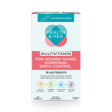 Health & Her Multivitamin Supplement for Women Taking Birth Control - Nutrition Support - 1 Month Supply, 60 Tablets - Vegan & Gluten Free Health and HerAu supplements