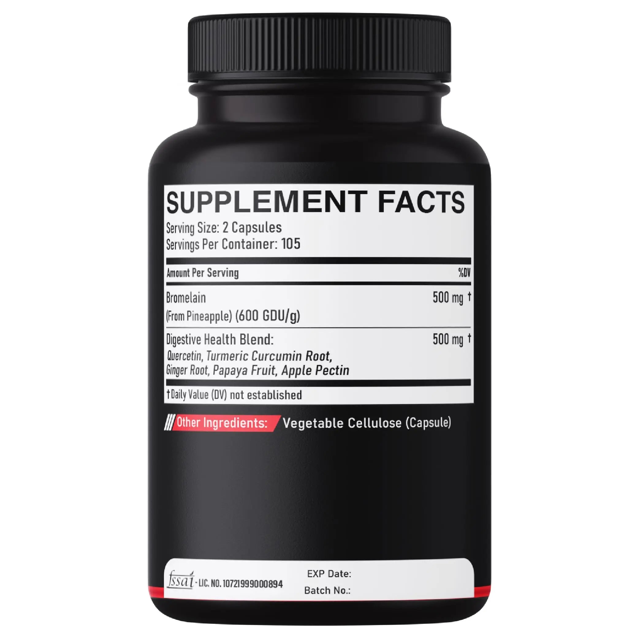 DEDICAD 6in1 Bromelain 500mg Supplement - 1000mg per Serving - 210 Capsules with Digestive Health Blend as Quercetin, Ginger, Turmeric, Papaya - Support Overall Health, Digestion & Immune System DEDICADnz supplements